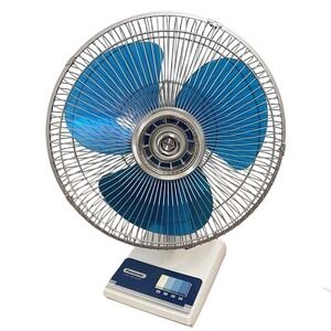 VTG Panasonic MCM Oscillating Desk Fan 12" Blue Blade Works 3 Speed READ